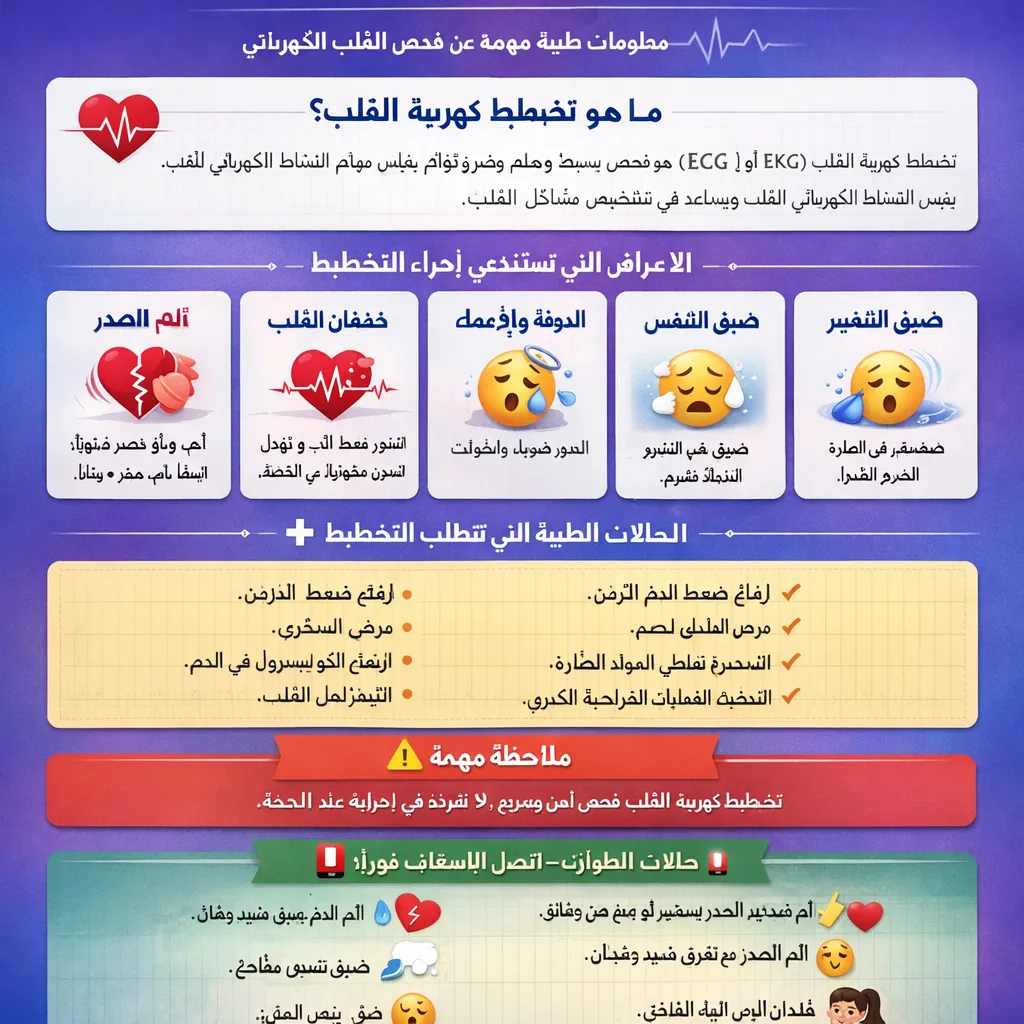 متى يحتاج المريض إلى تخطيط كهربية القلب؟